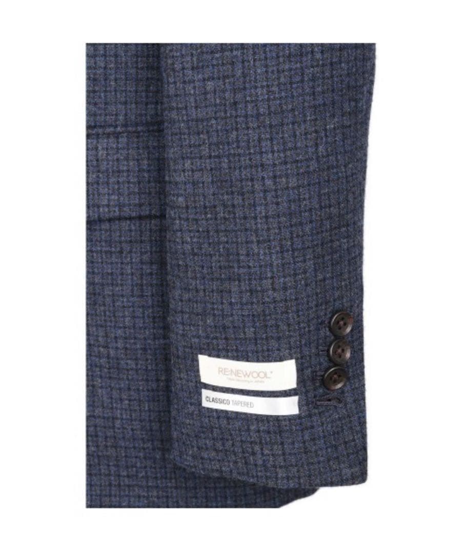 suit select Y4 ダークブルー チェック柄 ビジネススーツ