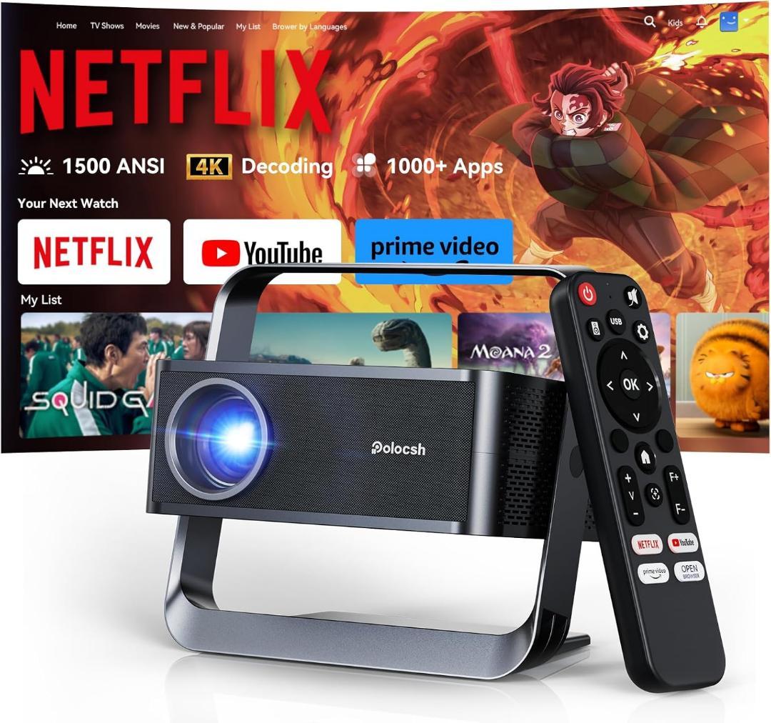 プロジェクター 家庭用1500ANSIネイティブ1080P 4k