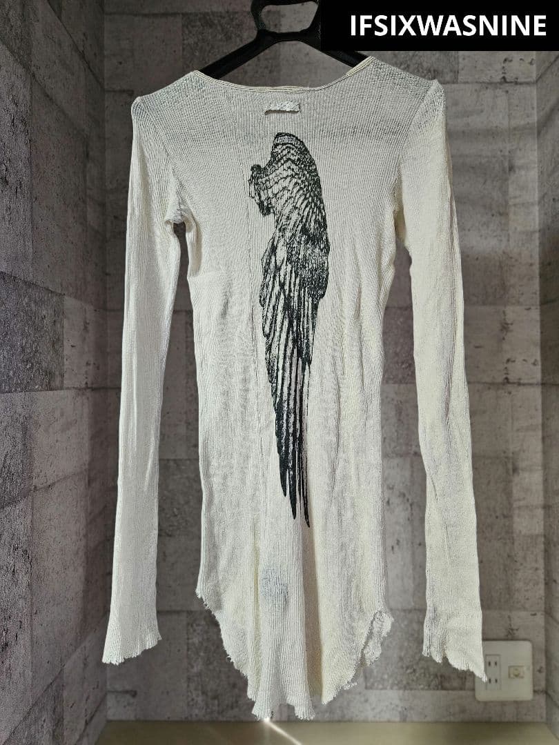 IFSIXWASNINE バックプリントウイングリブカットソー