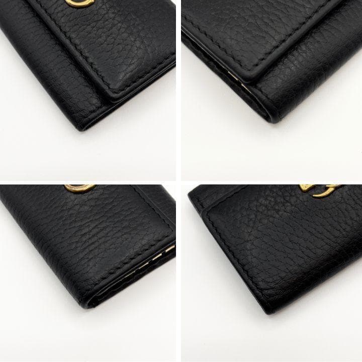 付属品完備✨️グッチ GGマーモント 6連レザーキーケース 黒 ゴールド金具