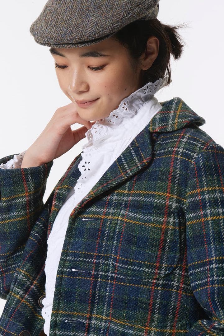 45R 45rpm コットンツィード　タータンアニーチロルジャケット