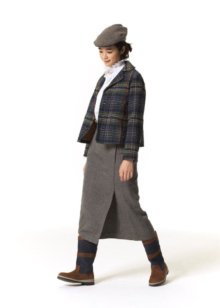 45R 45rpm コットンツィード　タータンアニーチロルジャケット