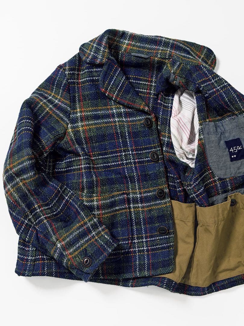 45R 45rpm コットンツィード　タータンアニーチロルジャケット