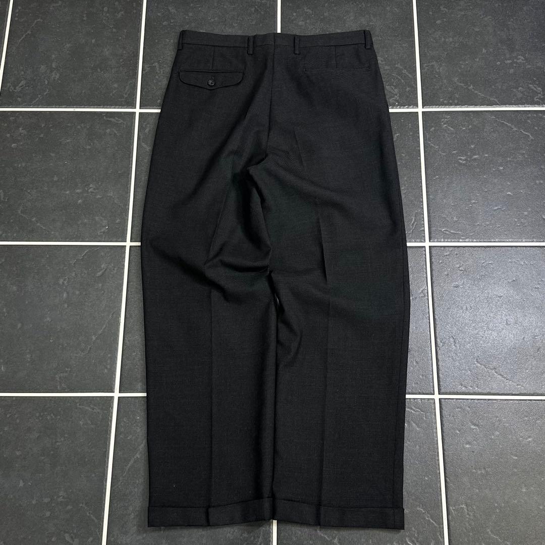 90s vintage 【ツータック　ワイドスラックス　極太　ギャバジン　レア】