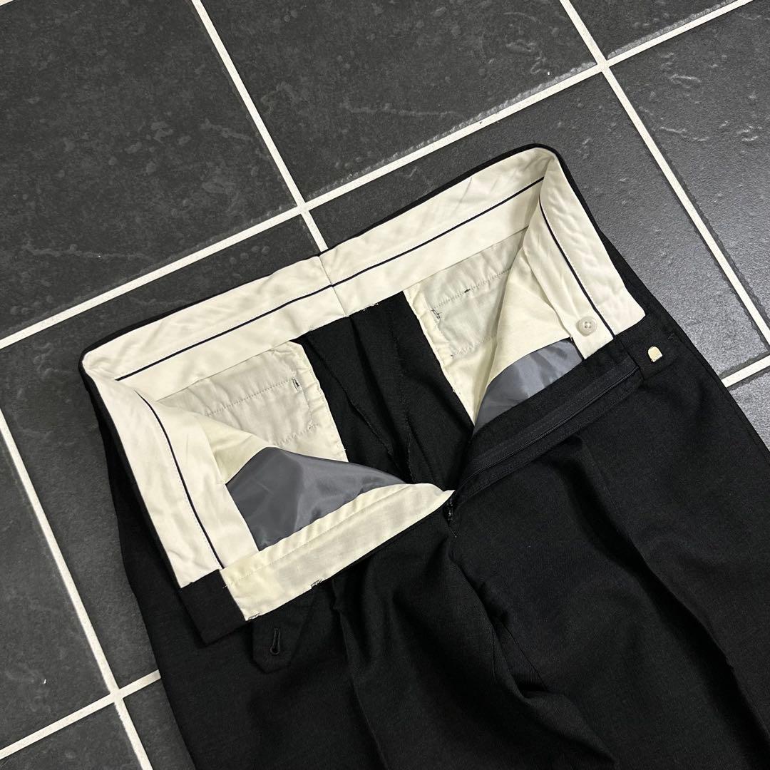 90s vintage 【ツータック　ワイドスラックス　極太　ギャバジン　レア】