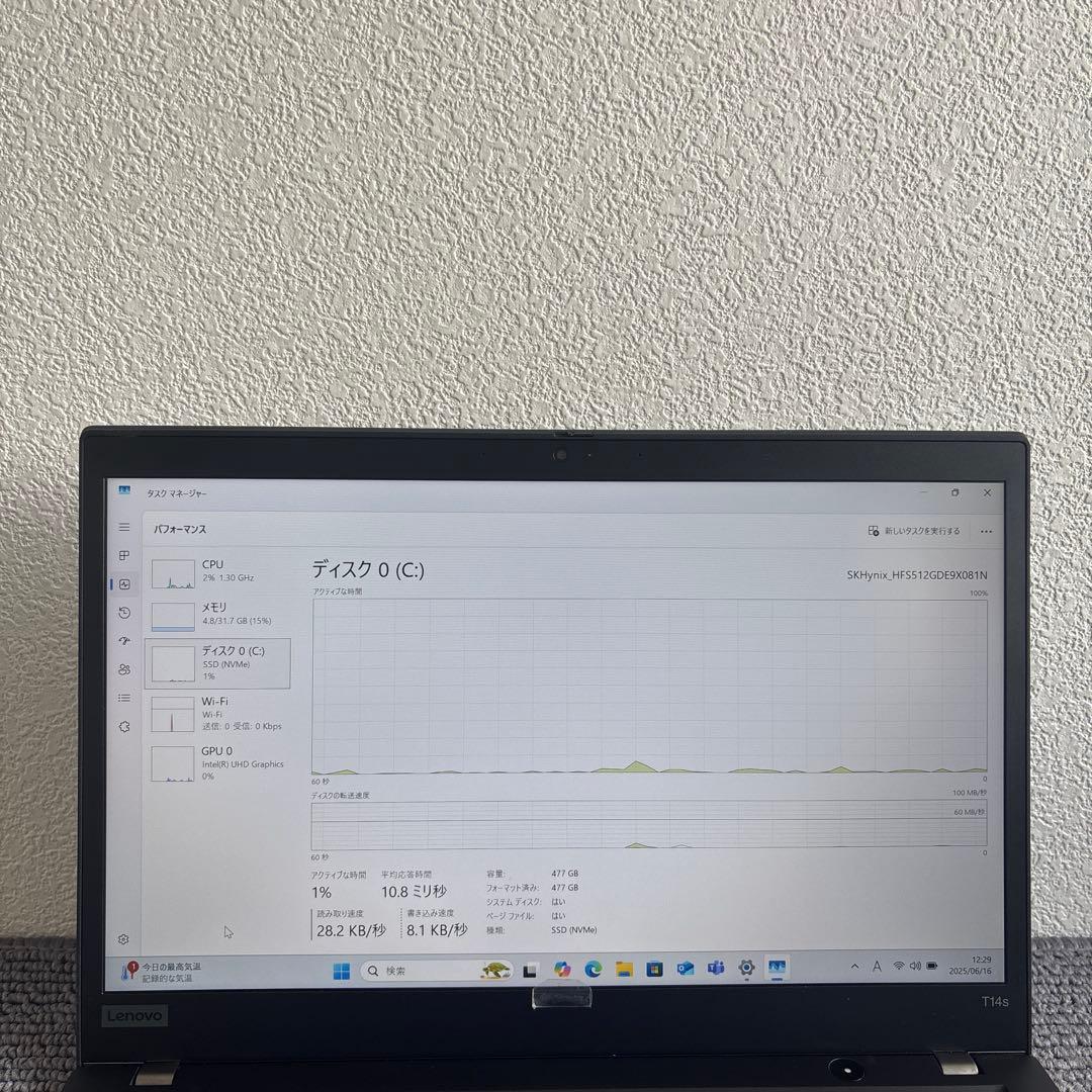 lenovo thinkpad T14s i7-10610U メモリ32GB