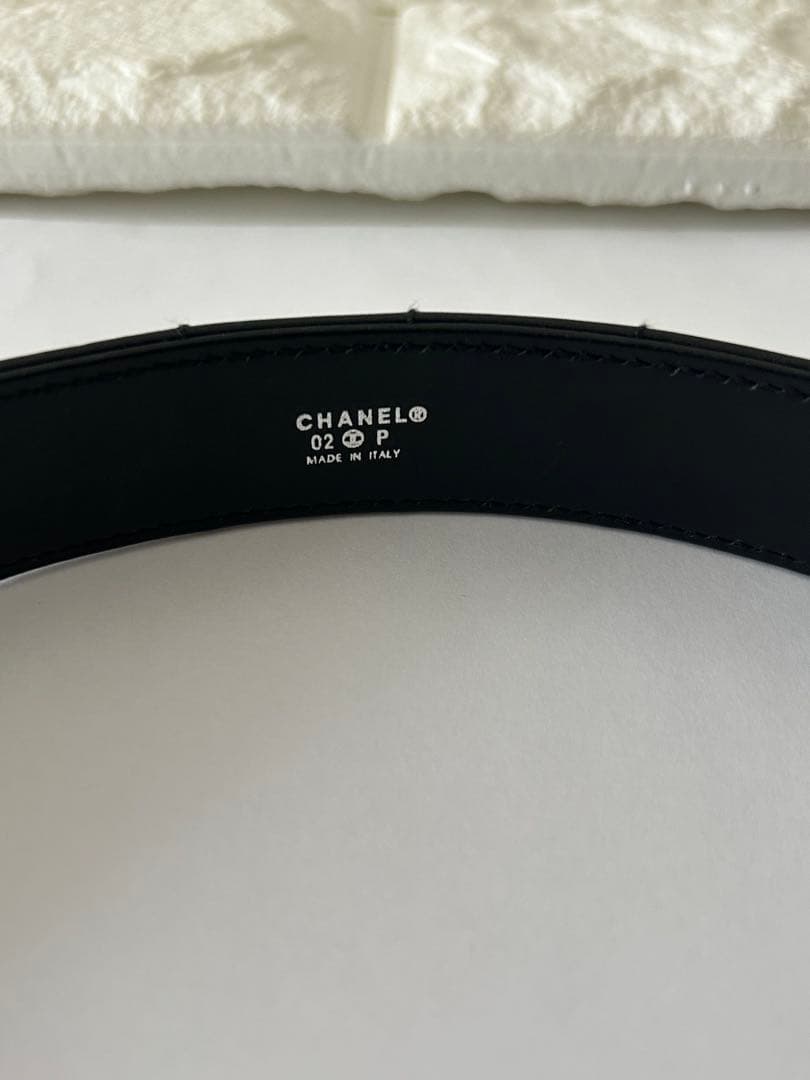 CHANEL シャネル ココマーク 本革 ベルト 75 ブラック