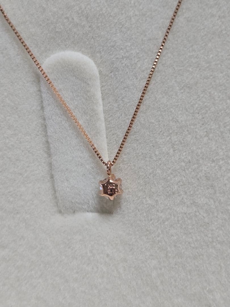 K10PG 天然ダイヤモンド (無色) 0.1カラット 1粒 ネックレス