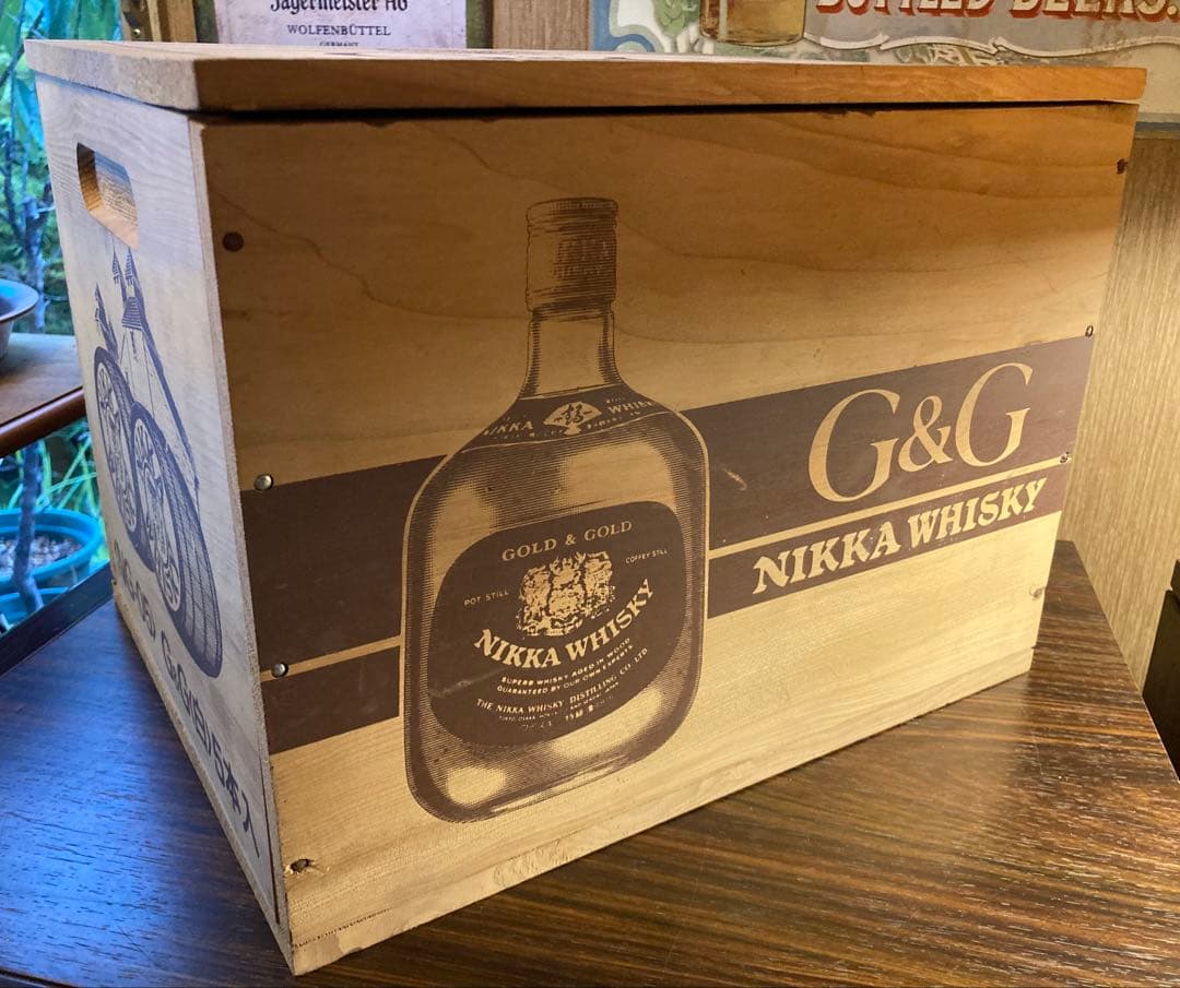 G&G ニッカ ウイスキー ヴィンテージ 木箱 酒 昭和 レトロ 収納 ボックス