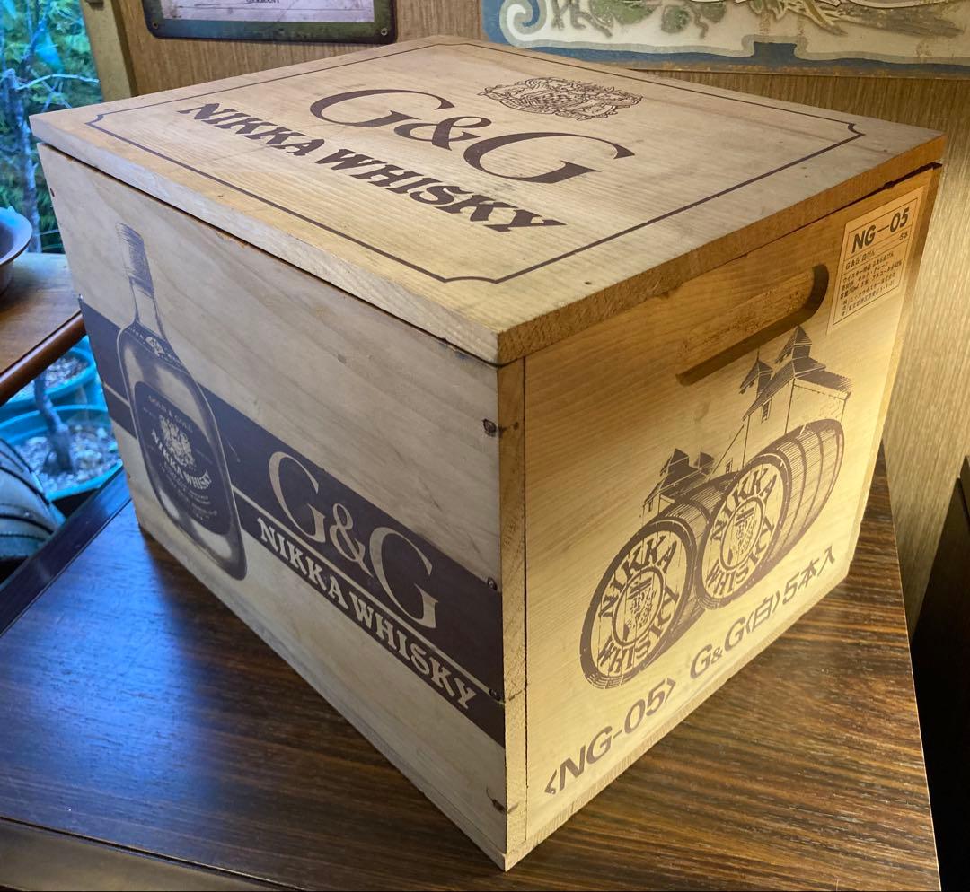 G&G ニッカ ウイスキー ヴィンテージ 木箱 酒 昭和 レトロ 収納 ボックス