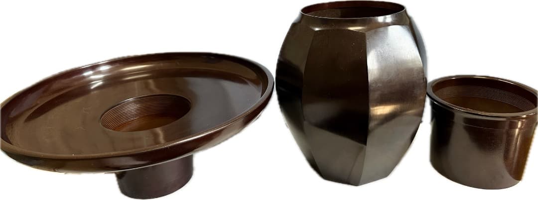 池坊 いけばな・唐銅製「八角型花器」花生・華道