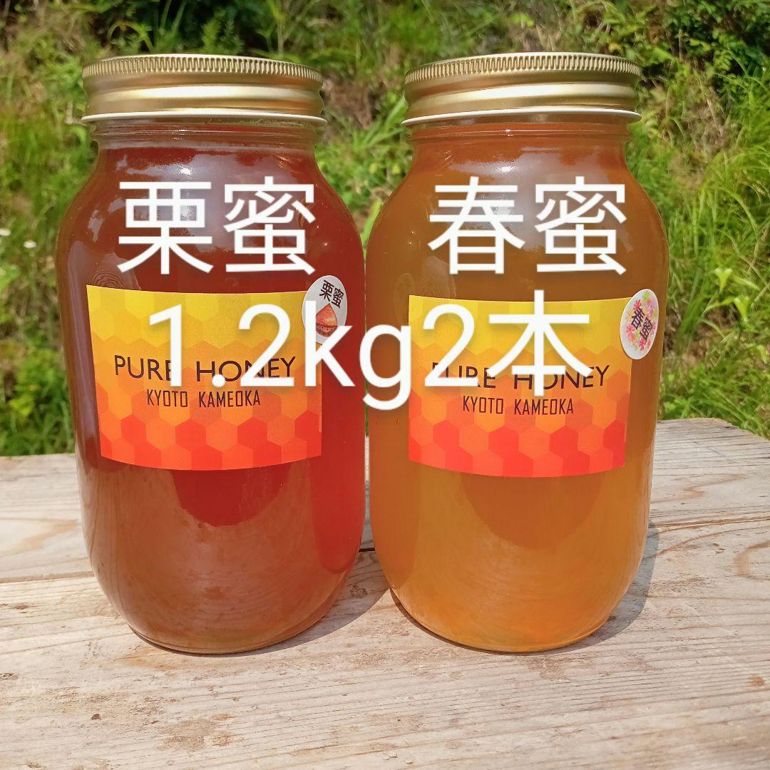 国産　純粋　蜂蜜　はちみつ　1.2kg2本　春蜜　栗蜜