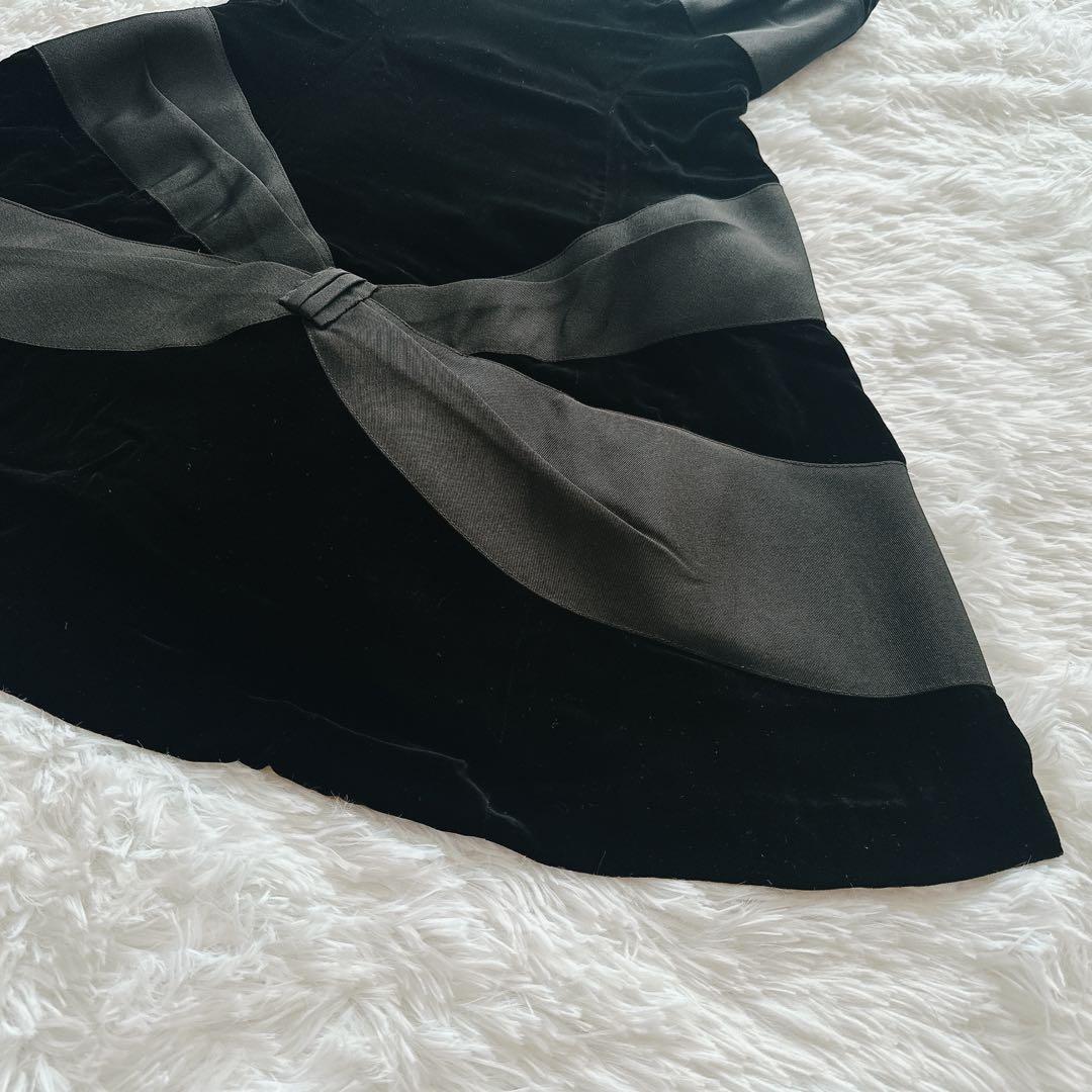 美品✨RED VALENTINO ワンピース リボン 黒 シルク混 パーティ