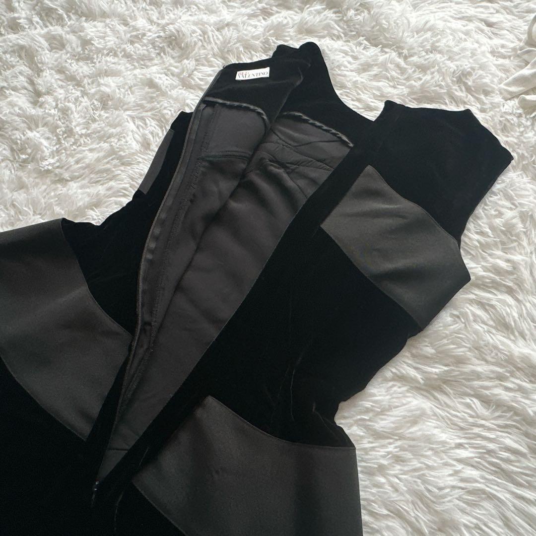 美品✨RED VALENTINO ワンピース リボン 黒 シルク混 パーティ