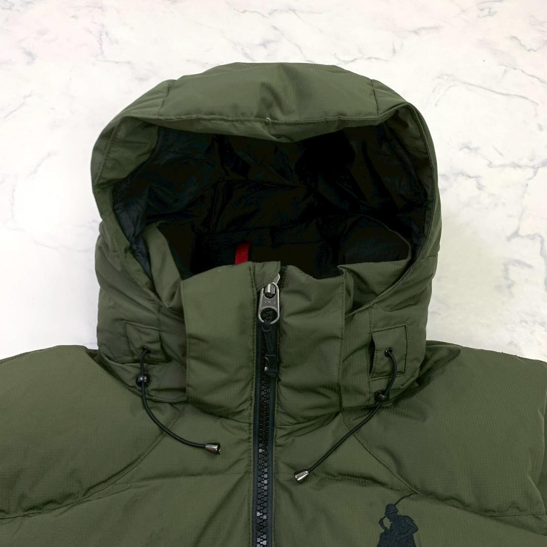 現行タグ★ポロラルフローレン ダウンベスト ビッグポニー カーキ L　D693