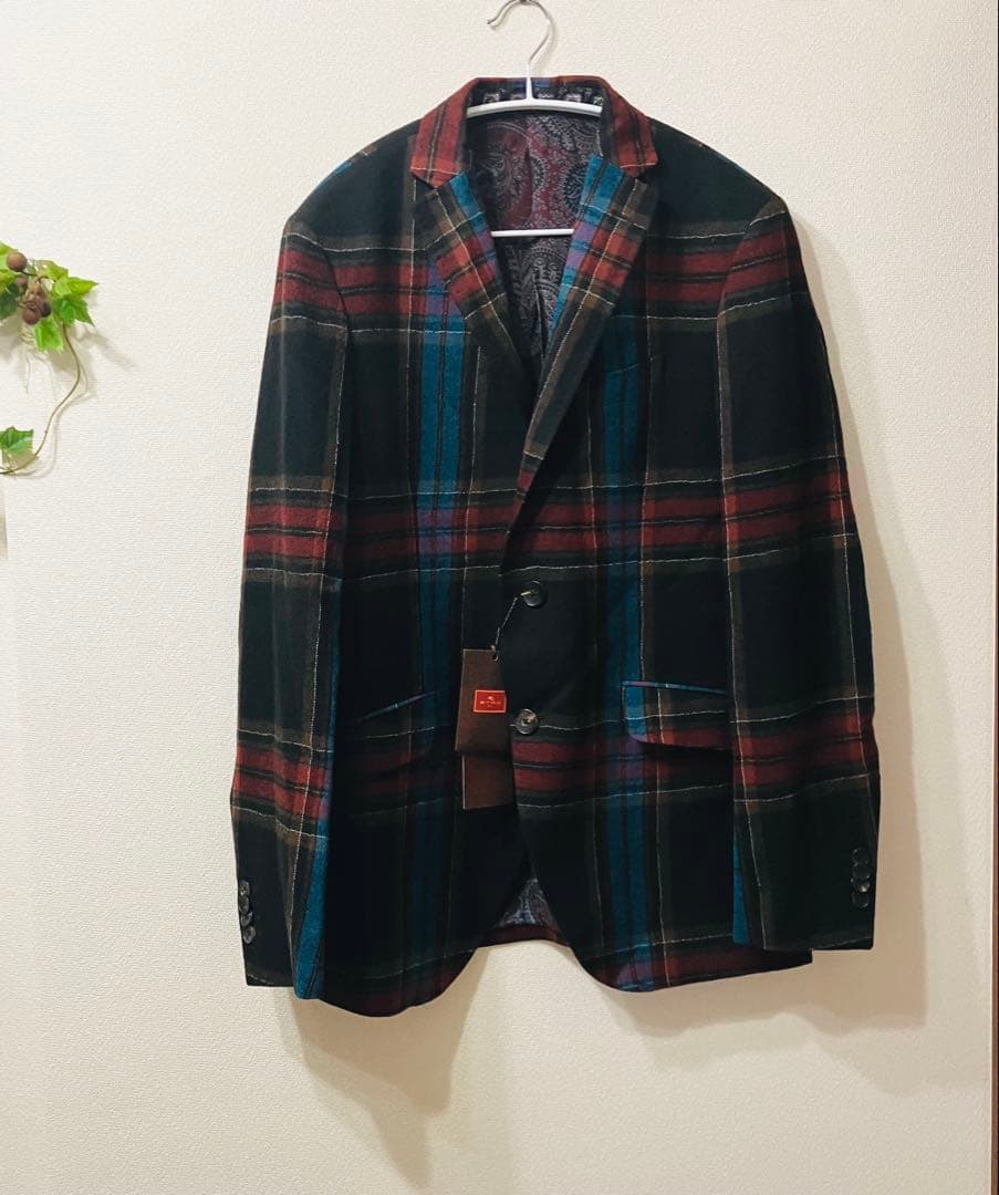 ETRO エトロ チェック柄 テーラードジャケット 48