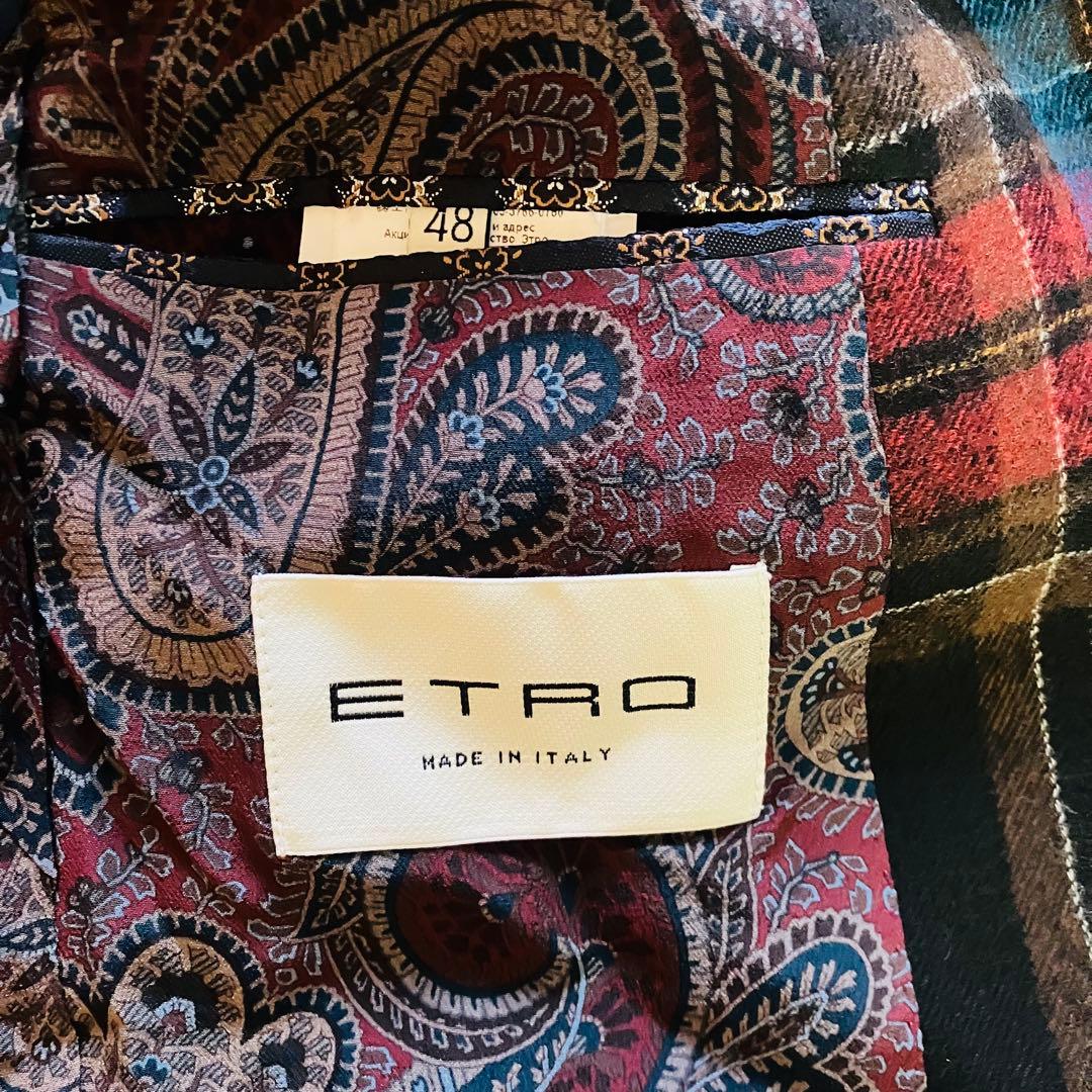 ETRO エトロ チェック柄 テーラードジャケット 48