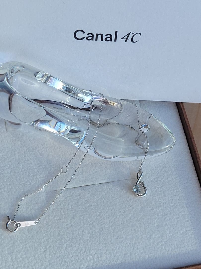 美品★Canal 4℃ K10 WG ネックレス スカイブルートパーズ