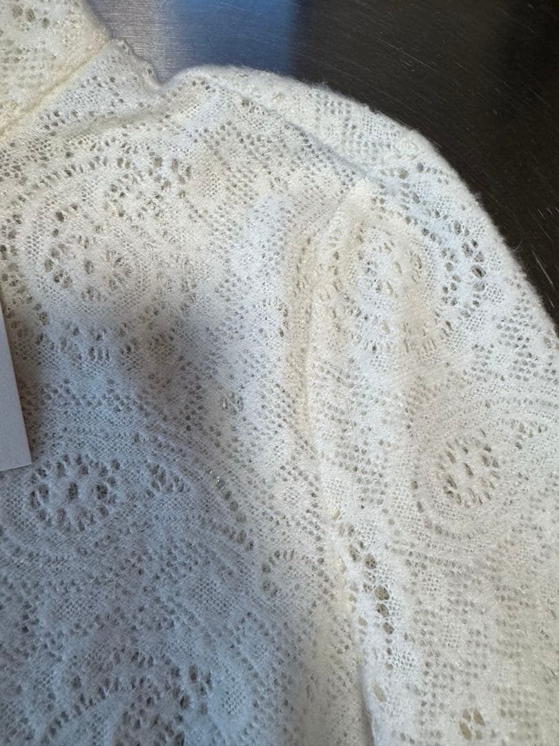 最終kume_official レースハイネックトップス