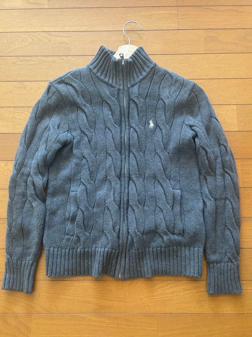 Polo Ralph Lauren グレー ケーブルニット カーディガン XS