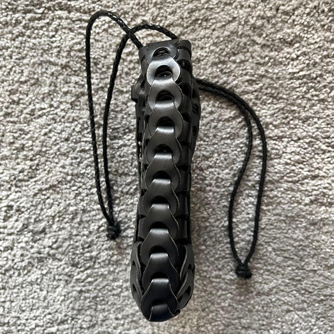 il micio イルミーチョ 巾着 Boho ブラック 黒 牛皮 レザーポーチ