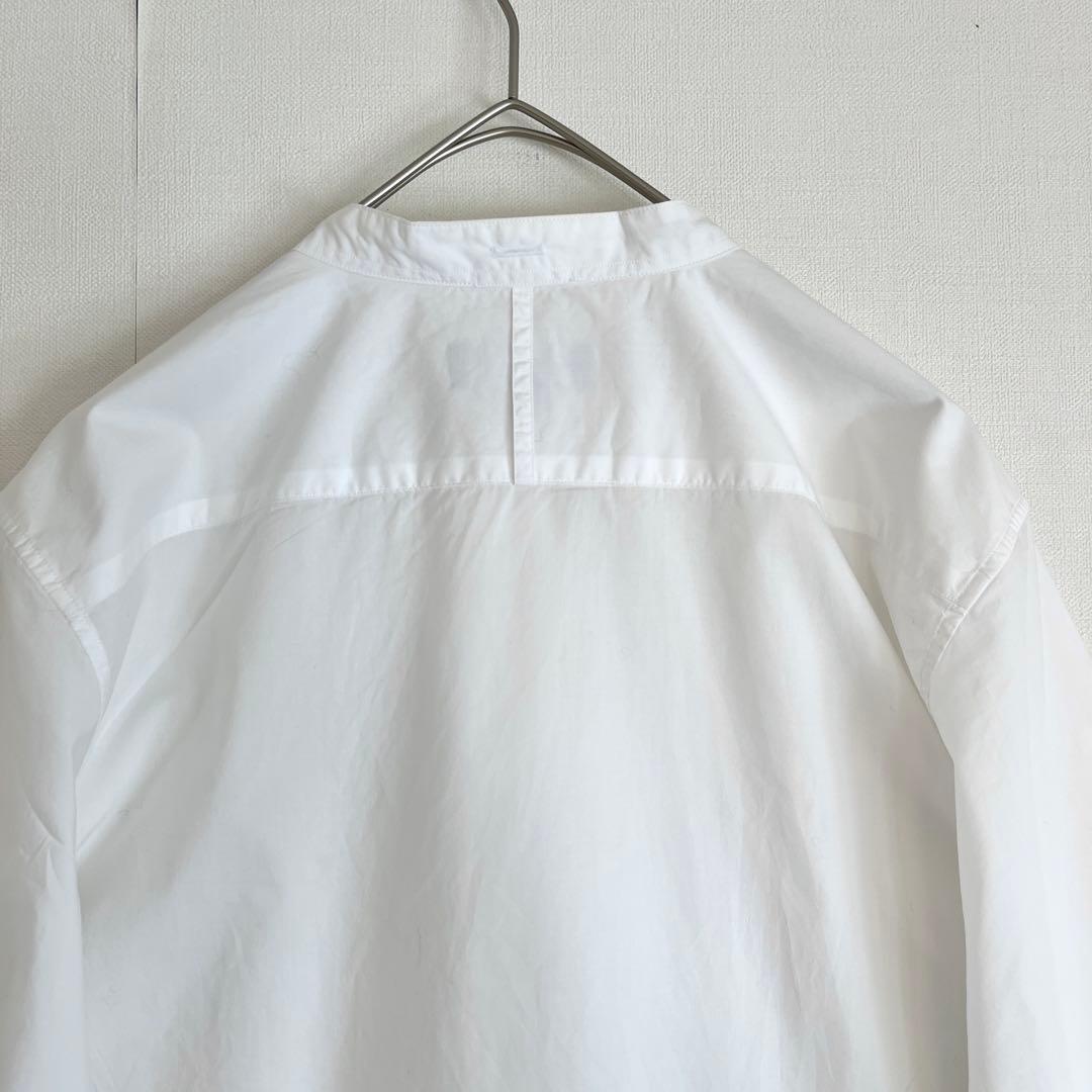 【未使用に近い★人気ボックスシルエット】マーガレットハウエルバンドカラーシャツ白