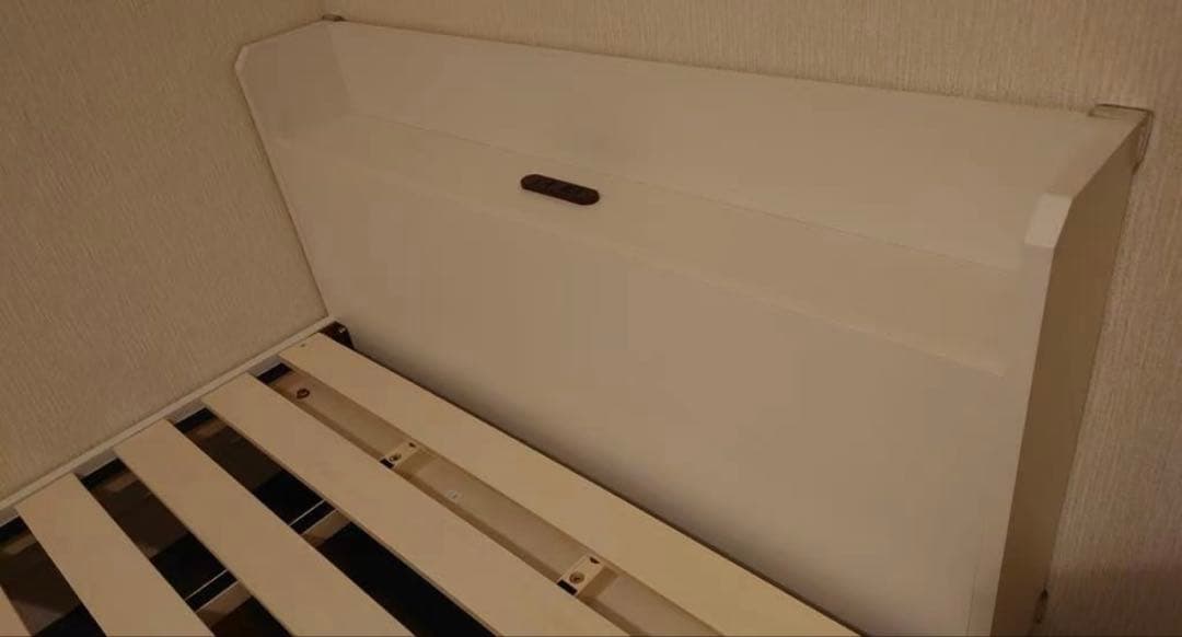 シングル 照明付き ベッドフレーム 収納空間 収納ベッド ナチュラル ブラック