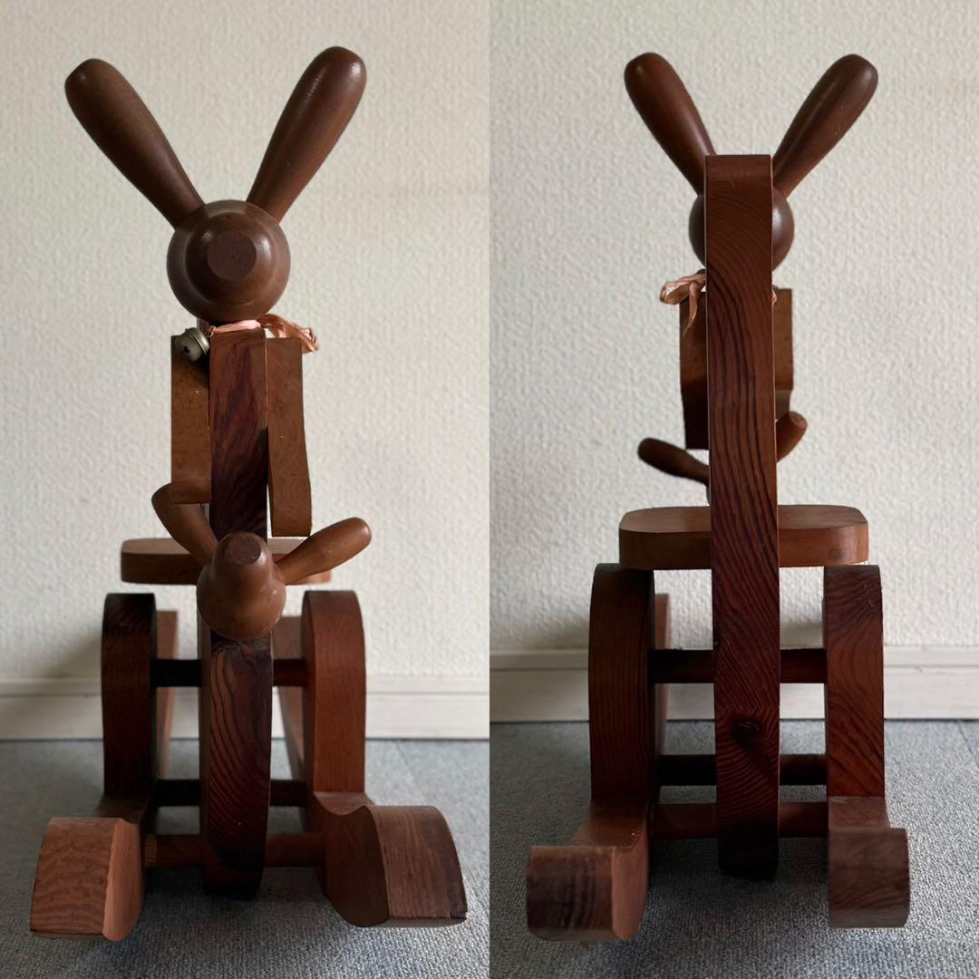 SNT1120 アンティーク カンガルー 木製 木馬 インテリア 昭和レトロ