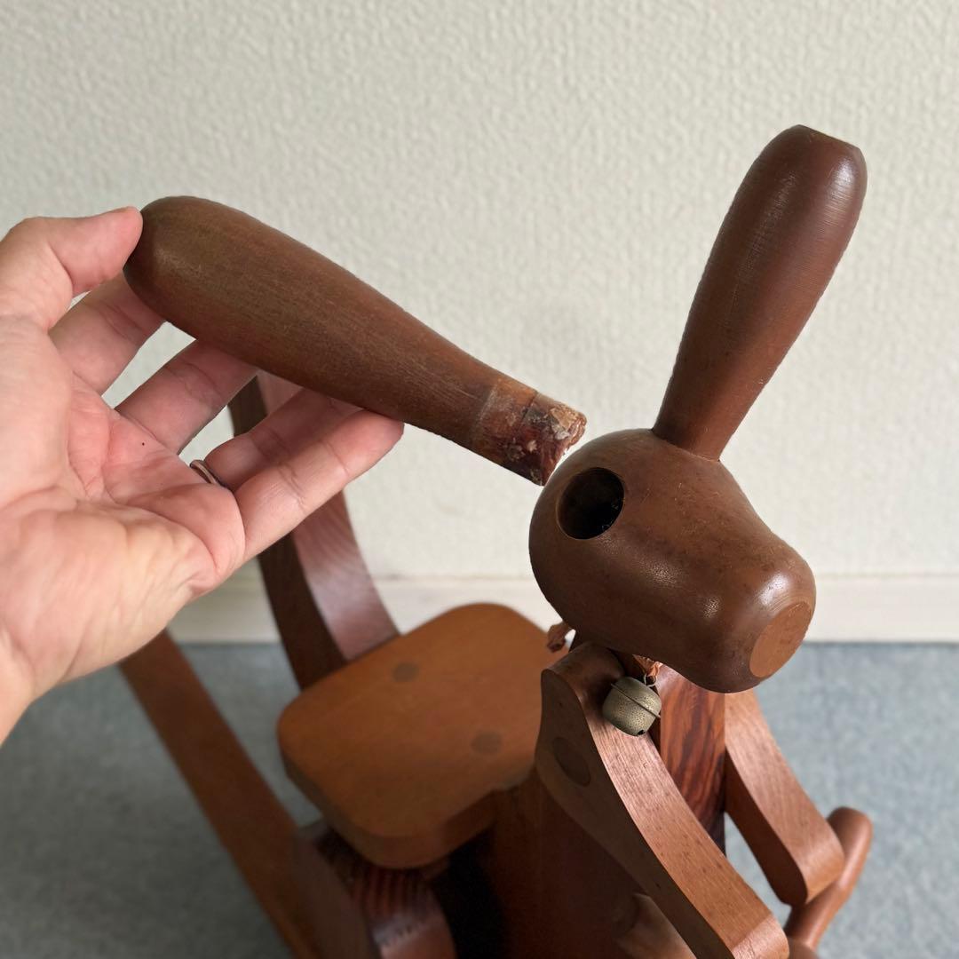 SNT1120 アンティーク カンガルー 木製 木馬 インテリア 昭和レトロ
