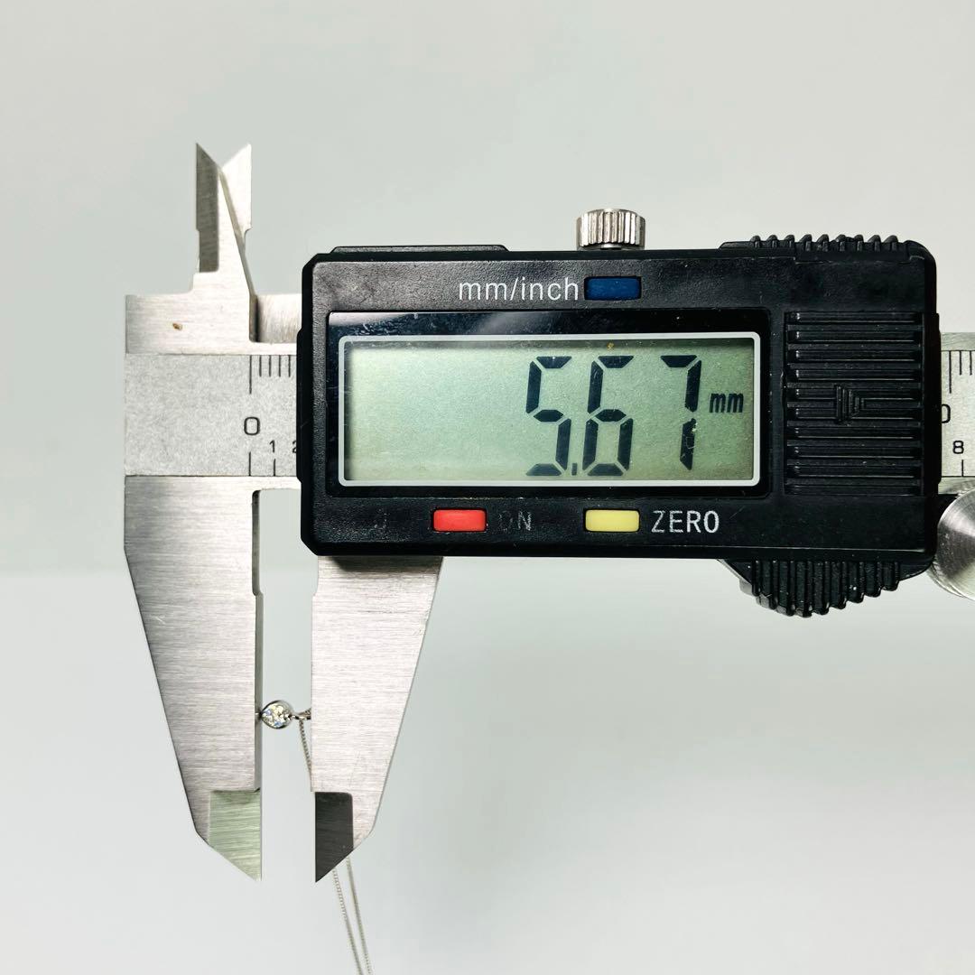 K10WG 1粒 天然ダイヤモンド ネックレス D:0.05ct