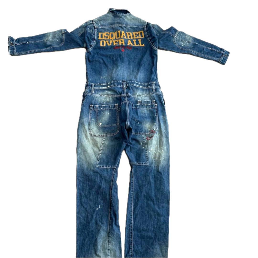 DSQUARED２　オーバーオール　サイズ44　デニム　ダメージ加工　長袖