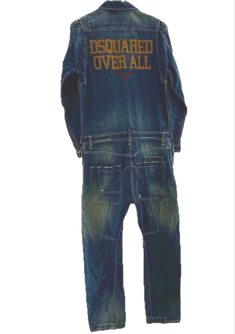 DSQUARED２　オーバーオール　サイズ44　デニム　ダメージ加工　長袖
