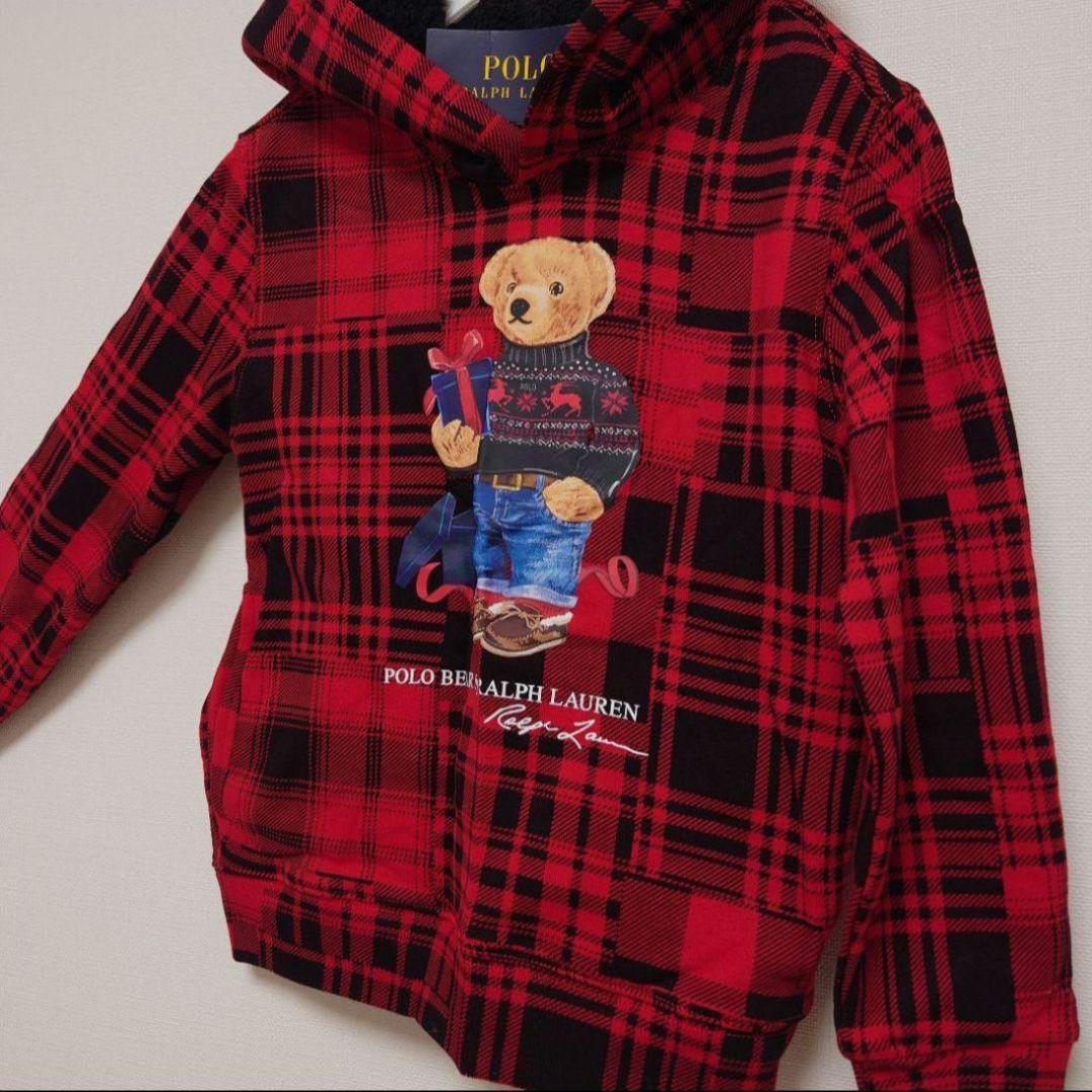 ラルフローレン　ポロベア トレーナー　130サイズ 赤黒チェック