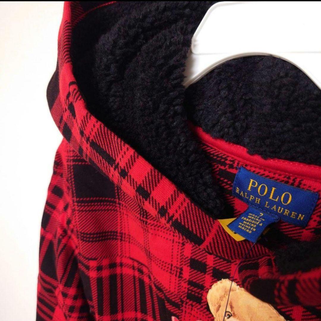 ラルフローレン　ポロベア トレーナー　130サイズ 赤黒チェック