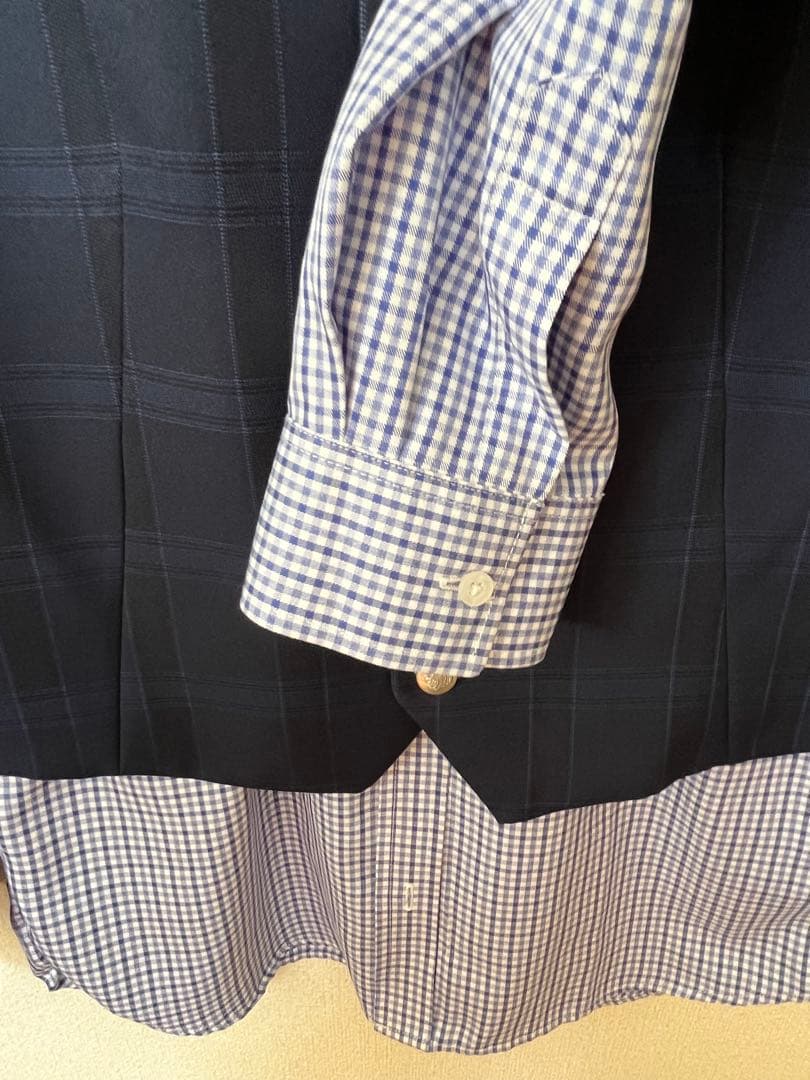 【男の子】ワンダーファクトリーフォーマルスーツ 160Ａネイビーブルーチェック