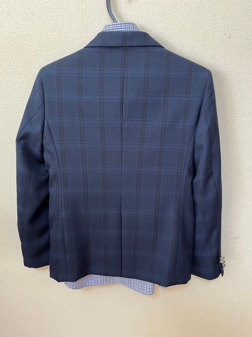 【男の子】ワンダーファクトリーフォーマルスーツ 160Ａネイビーブルーチェック