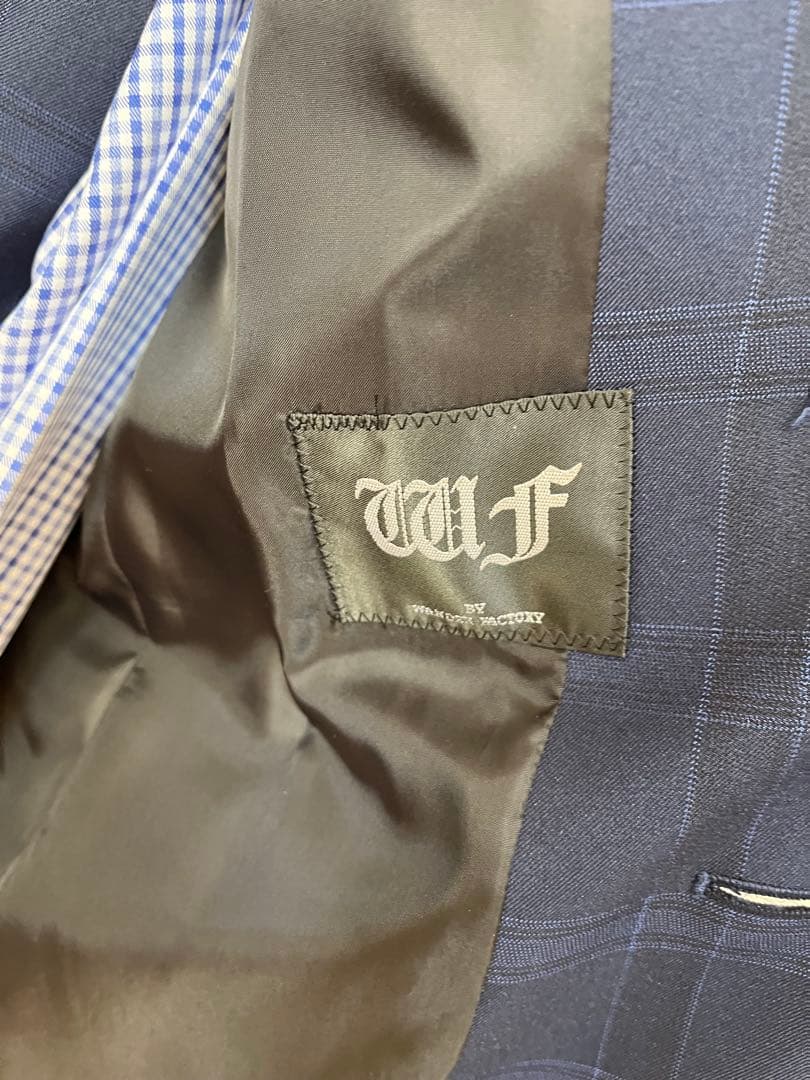 【男の子】ワンダーファクトリーフォーマルスーツ 160Ａネイビーブルーチェック