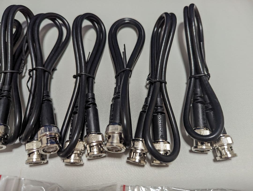 新品11セットShure BNCコネクタ95A8994＆同軸ケーブルUA802