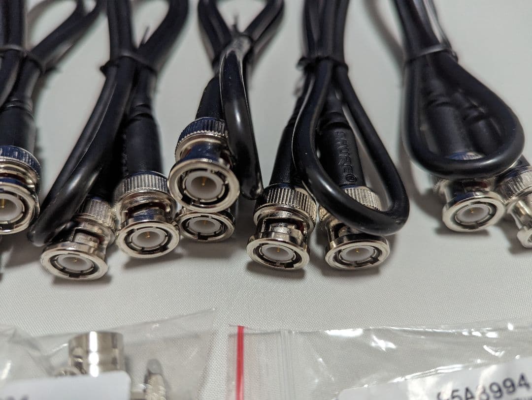 新品11セットShure BNCコネクタ95A8994＆同軸ケーブルUA802