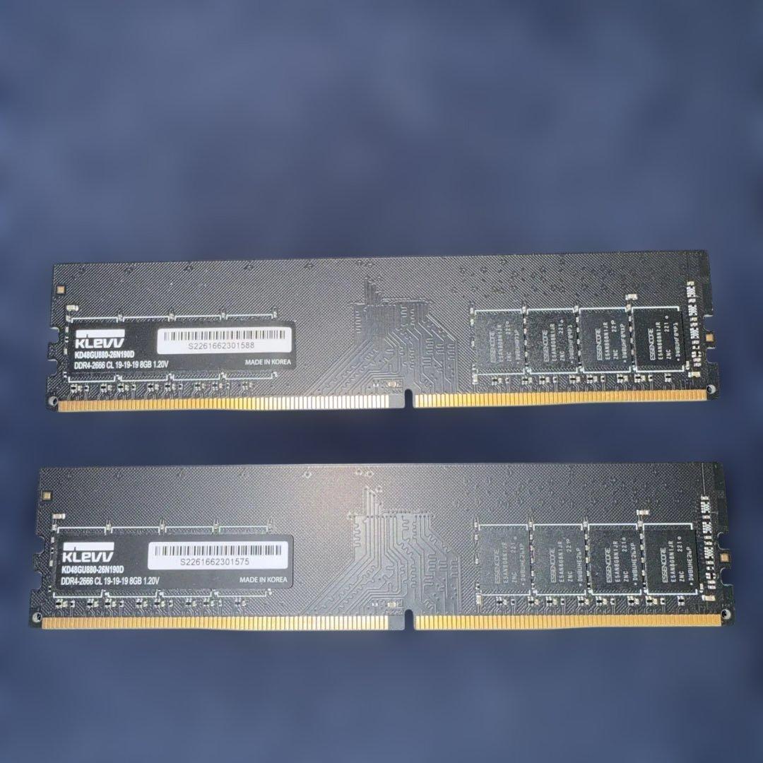 KLEVV DDR4 2666MHz 8GB メモリ 2個セット