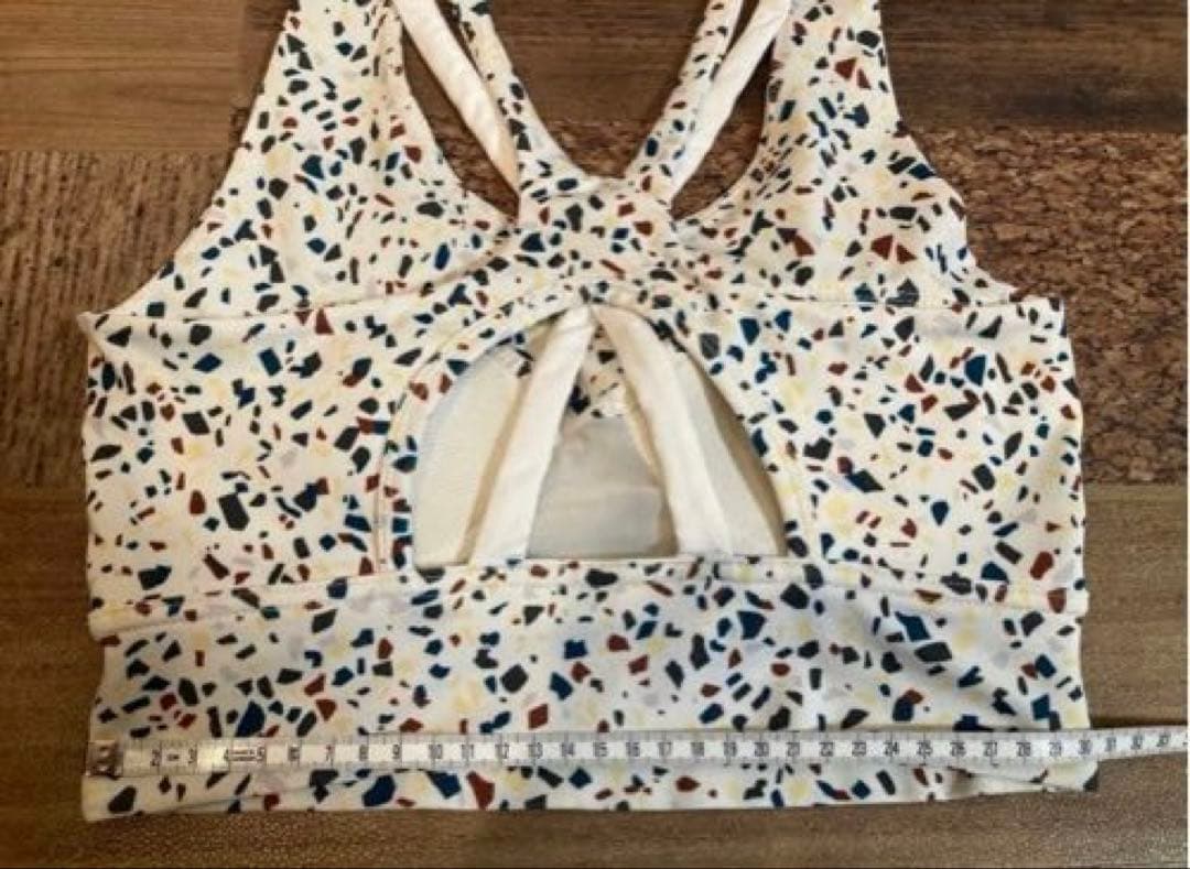 極美　emmi yoga エミヨガ　ヨガウェア　オフホワイト×カラフル　S