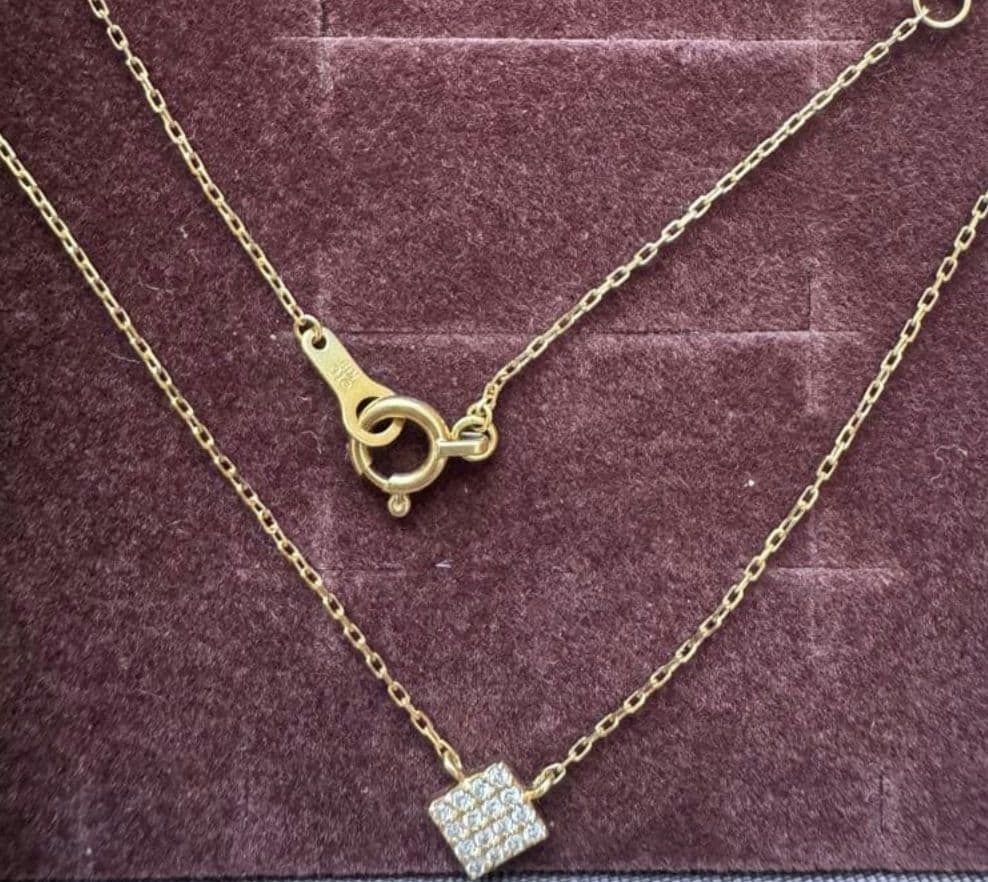 ete K18YG スクエア ネックレス