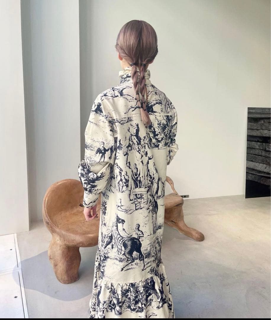 ビョコさん　JOHN フレンチプリントドレス