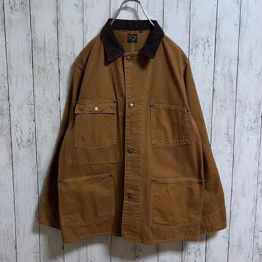 美品　オアスロウ　カバーオール　ダックジャケット　ブラウン　茶　M