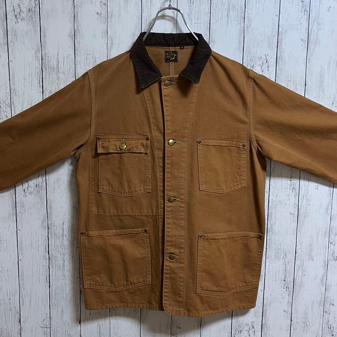 美品　オアスロウ　カバーオール　ダックジャケット　ブラウン　茶　M