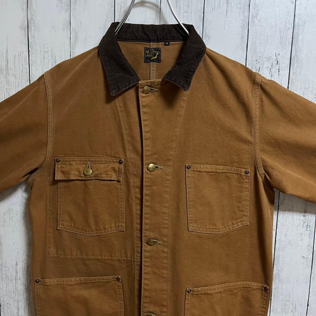 美品　オアスロウ　カバーオール　ダックジャケット　ブラウン　茶　M