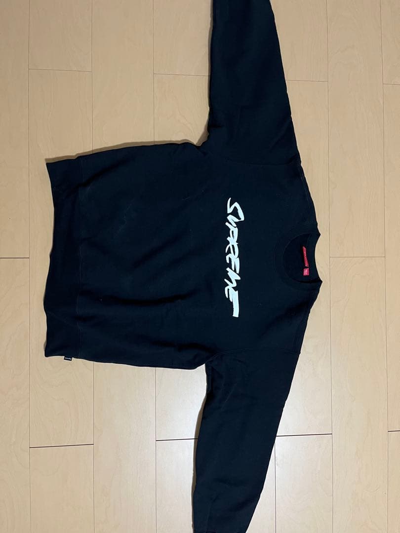 Supreme 黒 ロゴスウェット