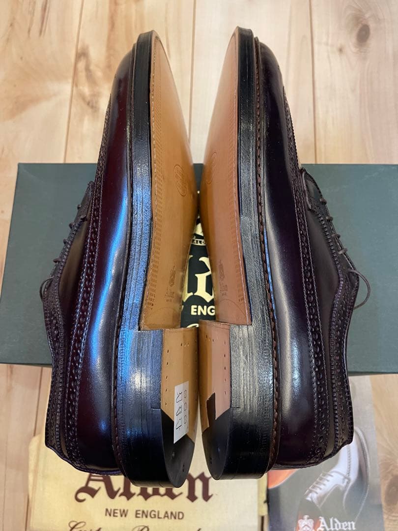 米国製新品Aldenオールデンコードバン バーガンディウィングチップ US8.5
