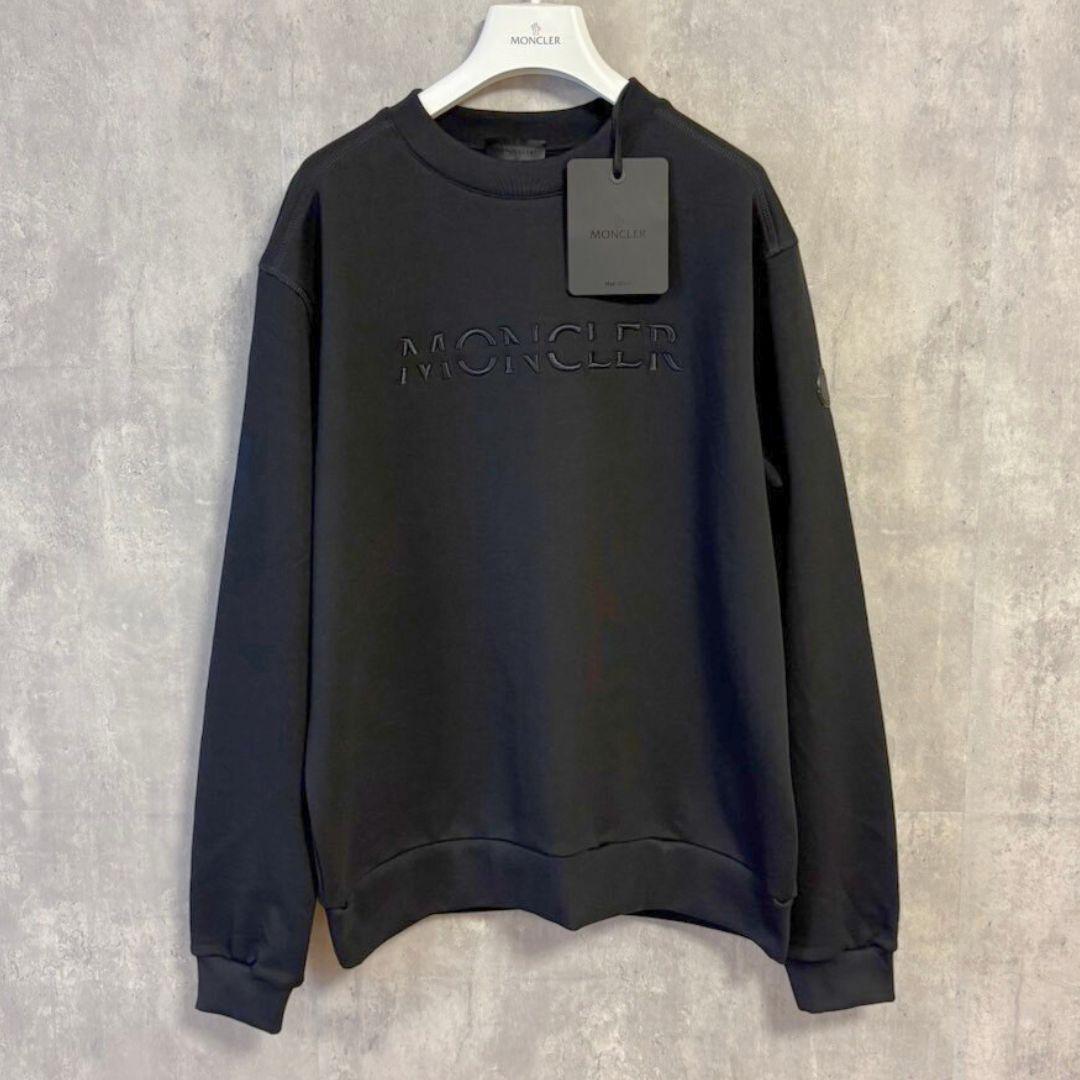 新品未使用☆MONCLER 3Dレタリング刺繡ロゴ スウェット XL Black