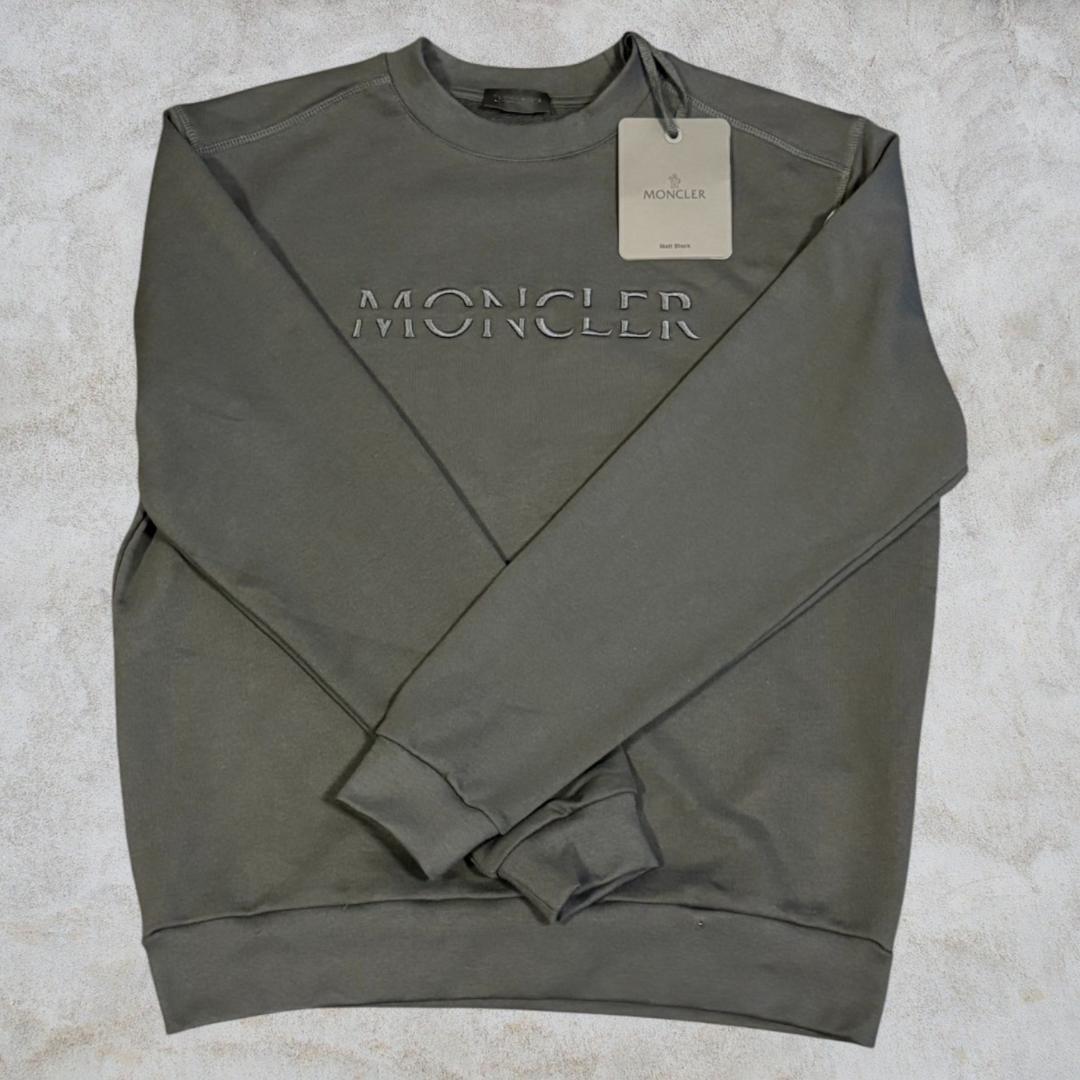 新品未使用☆MONCLER 3Dレタリング刺繡ロゴ スウェット XL Black